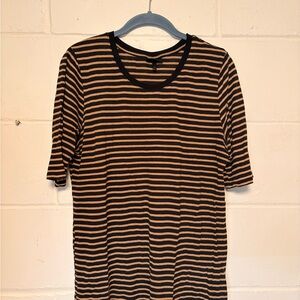 Who What Wear Black and Tan Striped Tee